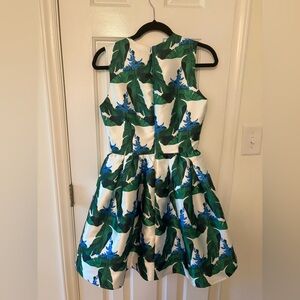 Blaque Label Palm Tree Leaf White Green Classic Dress Size